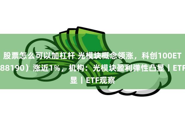 股票怎么可以加杠杆 光模块概念领涨，科创100ETF（588190）涨近1%，机构：光模块盈利弹性凸显丨ETF观察